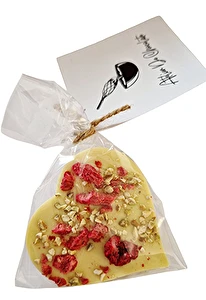 Małe serce biała czekolada z maliną i pistacją 25 g