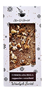Czekolada biała cappuccino z orzechami