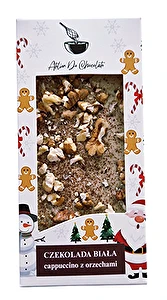 Czekolada biała cappuccino z orzechami