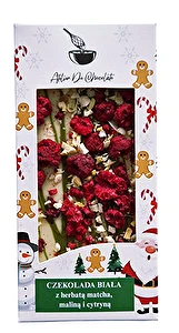 Czekolada biała z herbatą matcha, maliną i cytryną