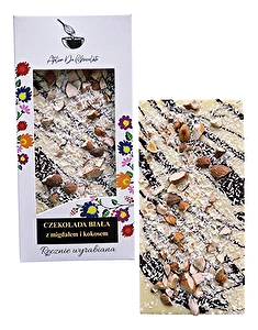 Czekolada biała z migdałem i kokosem