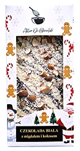 Czekolada biała z migdałem i kokosem