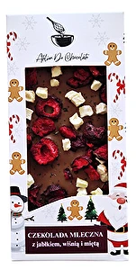 Czekolada mleczna z jabłkiem, wiśnią i miętą