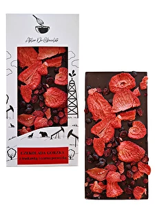 Czekolada gorzka z truskawką i czarna porzeczką