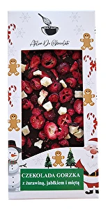 Czekolada gorzka z żurawiną, jabłkiem i miętą