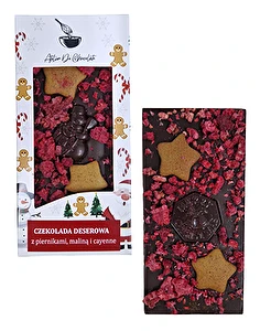 Czekolada deserowa z piernikami, maliną i cayenne