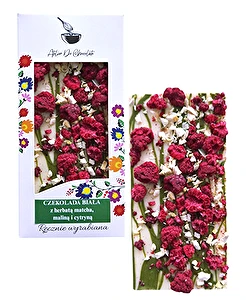 Czekolada biała z herbatą matcha, maliną i cytryną