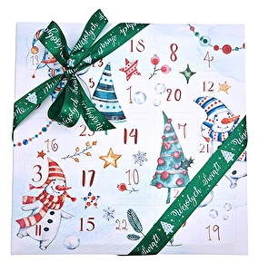 Czekoladowy kalendarz adwentowy z bałwankami