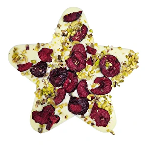 Gwiazdka biała czekolada z wiśnią i pistacją