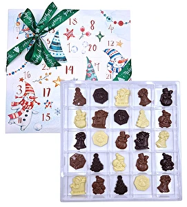Czekoladowy kalendarz adwentowy z bałwankami
