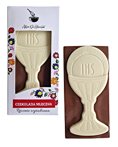 Czekolada mleczna z kielichem z białej czekolady