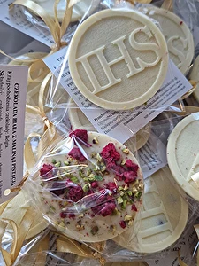 Pierwsza komunia - Czekolada biała z maliną i pistacją 25 g